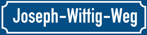 Straßenschild Joseph-Wittig-Weg