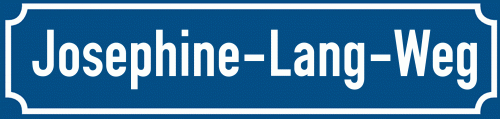 Straßenschild Josephine-Lang-Weg