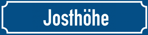 Straßenschild Josthöhe
