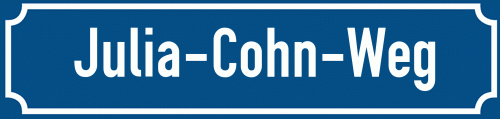 Straßenschild Julia-Cohn-Weg