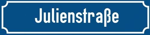 Straßenschild Julienstraße zum kostenlosen Download