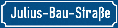 Straßenschild Julius-Bau-Straße