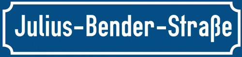 Straßenschild Julius-Bender-Straße