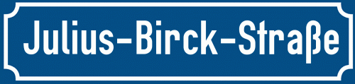Straßenschild Julius-Birck-Straße zum kostenlosen Download