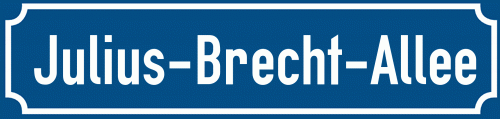 Straßenschild Julius-Brecht-Allee