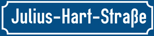 Straßenschild Julius-Hart-Straße zum kostenlosen Download