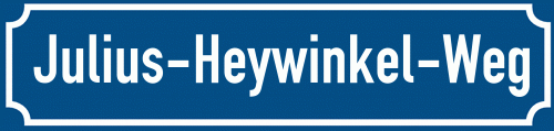 Straßenschild Julius-Heywinkel-Weg