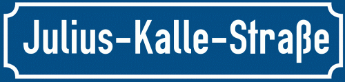 Straßenschild Julius-Kalle-Straße zum kostenlosen Download