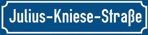 Straßenschild Julius-Kniese-Straße