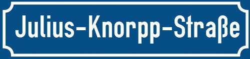 Straßenschild Julius-Knorpp-Straße