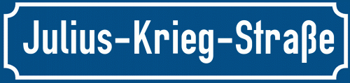 Straßenschild Julius-Krieg-Straße
