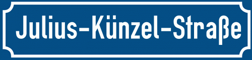 Straßenschild Julius-Künzel-Straße