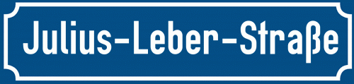 Straßenschild Julius-Leber-Straße zum kostenlosen Download