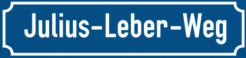 Straßenschild Julius-Leber-Weg zum kostenlosen Download