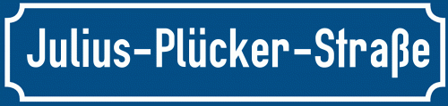 Straßenschild Julius-Plücker-Straße