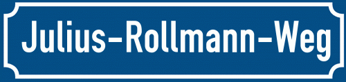 Straßenschild Julius-Rollmann-Weg zum kostenlosen Download