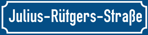 Straßenschild Julius-Rütgers-Straße zum kostenlosen Download