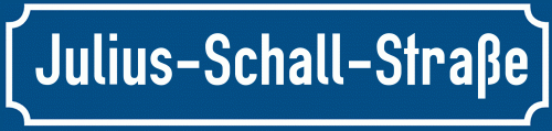 Straßenschild Julius-Schall-Straße