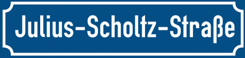 Straßenschild Julius-Scholtz-Straße