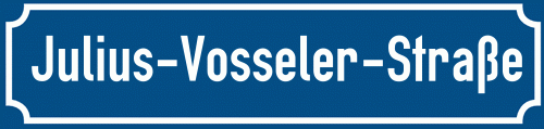 Straßenschild Julius-Vosseler-Straße