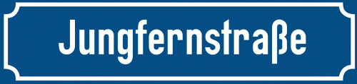 Straßenschild Jungfernstraße zum kostenlosen Download