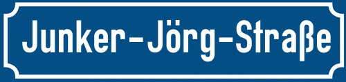 Straßenschild Junker-Jörg-Straße