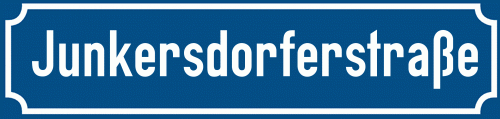 Straßenschild Junkersdorferstraße