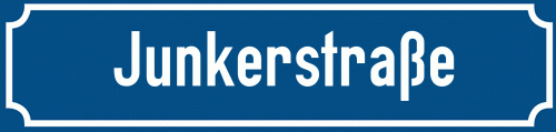 Straßenschild Junkerstraße zum kostenlosen Download