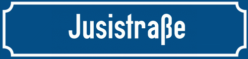 Straßenschild Jusistraße zum kostenlosen Download