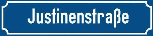 Straßenschild Justinenstraße