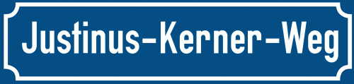 Straßenschild Justinus-Kerner-Weg