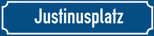 Straßenschild Justinusplatz