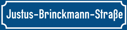 Straßenschild Justus-Brinckmann-Straße