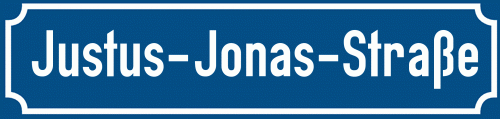 Straßenschild Justus-Jonas-Straße
