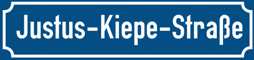 Straßenschild Justus-Kiepe-Straße