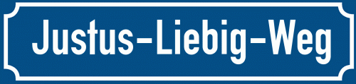 Straßenschild Justus-Liebig-Weg