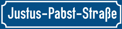 Straßenschild Justus-Pabst-Straße
