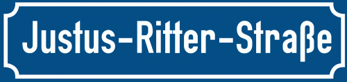 Straßenschild Justus-Ritter-Straße