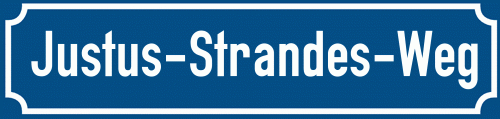 Straßenschild Justus-Strandes-Weg