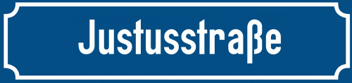 Straßenschild Justusstraße zum kostenlosen Download