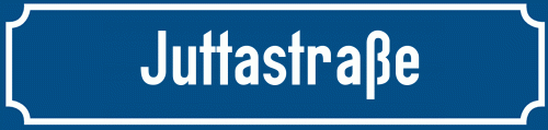 Straßenschild Juttastraße zum kostenlosen Download
