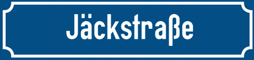 Straßenschild Jäckstraße zum kostenlosen Download
