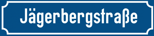 Straßenschild Jägerbergstraße