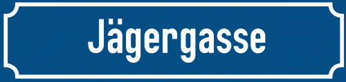 Straßenschild Jägergasse zum kostenlosen Download