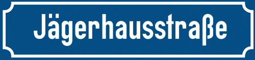 Straßenschild Jägerhausstraße zum kostenlosen Download