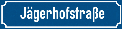 Straßenschild Jägerhofstraße zum kostenlosen Download