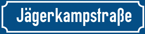Straßenschild Jägerkampstraße zum kostenlosen Download