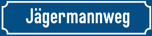 Straßenschild Jägermannweg