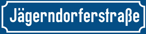 Straßenschild Jägerndorferstraße zum kostenlosen Download