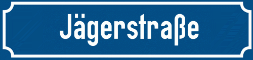 Straßenschild Jägerstraße zum kostenlosen Download